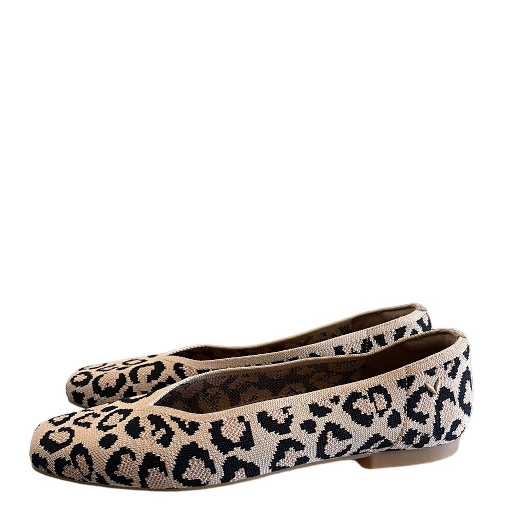 VIVIAIA NEW Square-Toe V-Cut Flats Margot 2.0 In Dark Leopard Size 9